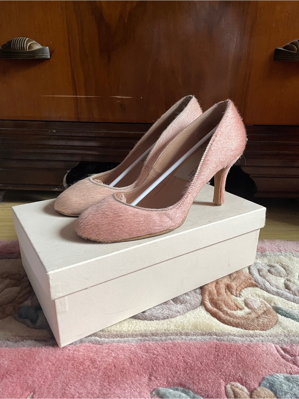PIPPI 1950’s PINK PONYHAIR PUMPS W/ BOX